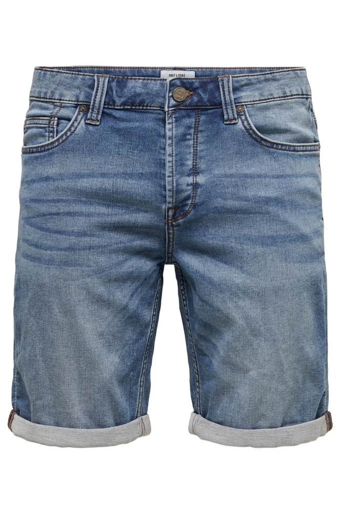 Only & Sons blauwe heren korte broek | Vooraanzicht