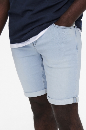 Only & Sons Korte broek ONSPLY LIFE BLUE JOG SHORTS PK8587 22018587 BLUE DENIM