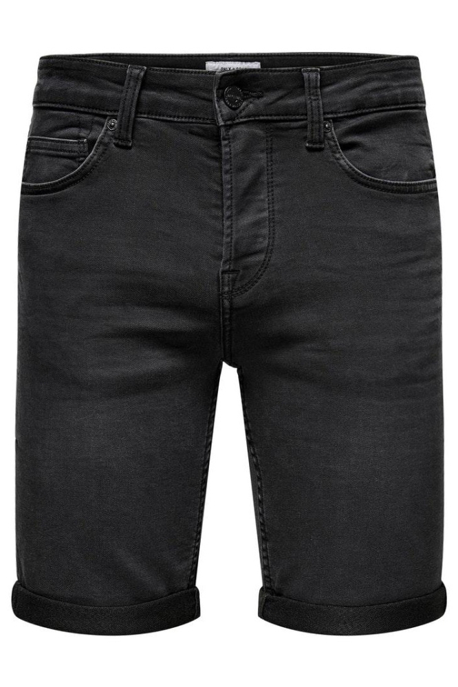 Only & Sons zwarte heren korte broek | Vooraanzicht
