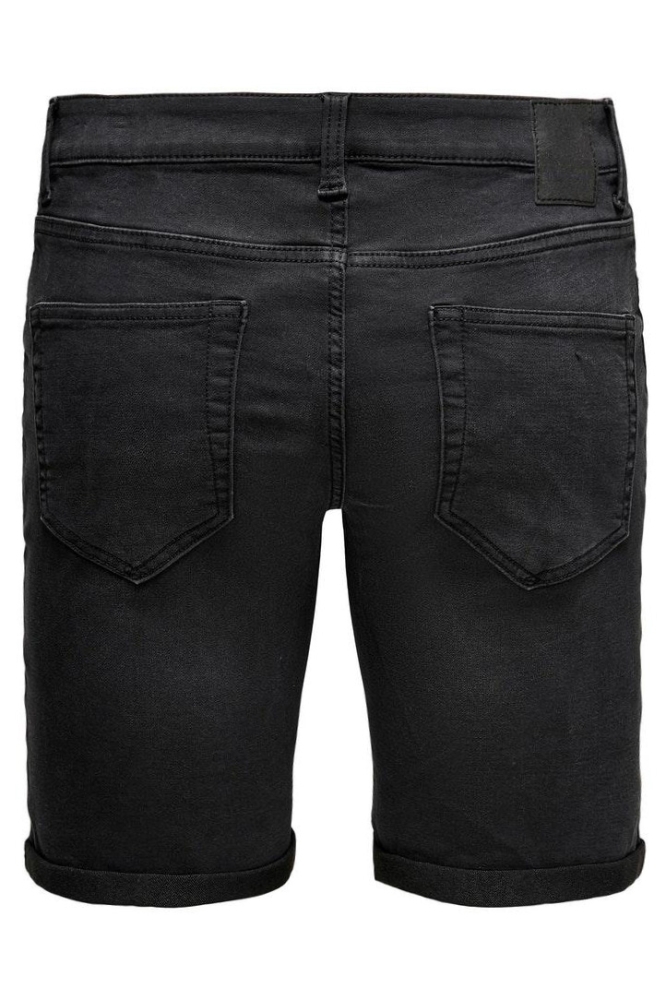 Only & Sons zwarte heren korte broek | Achteraanzicht