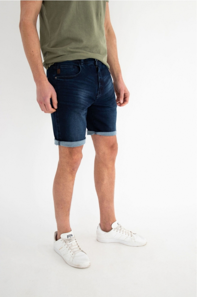 Donders blauwe heren korte broek | Model zijaanzicht