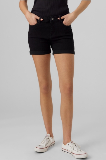 Vero Moda Broek VMLUNA MR FOLD SHORTS MIX GA NOOS 10279489 BLACK