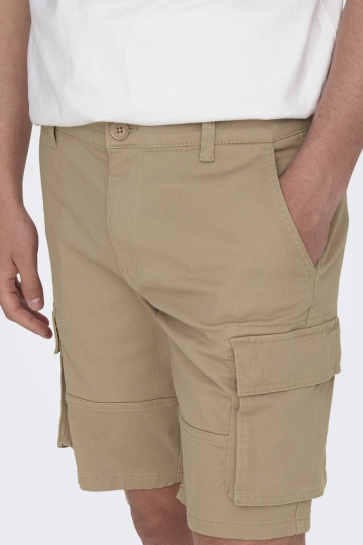Only & Sons onscam stage cargo shorts 6689 life Camel