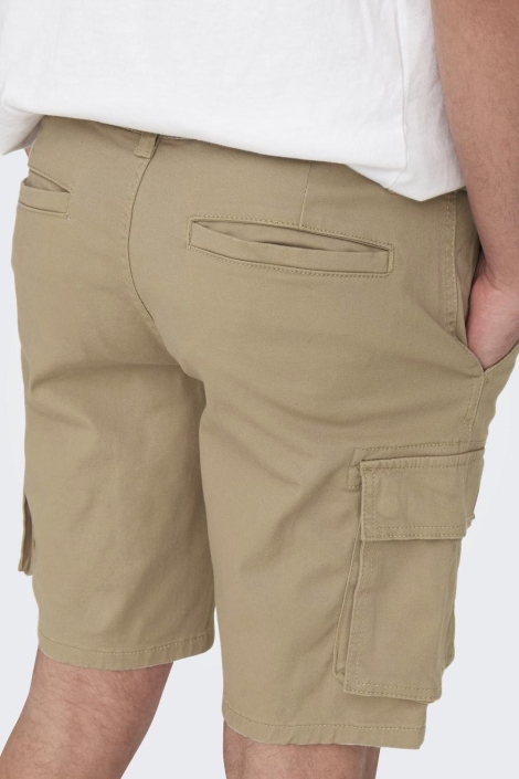 Only & Sons camel heren korte broek | Model achteraanzicht