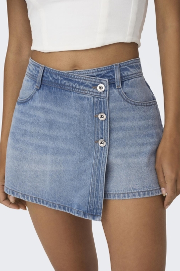 Only Broek ONLLESLY REG LB DNM SKORT BJ NOOS 15256608 Light Blue Denim
