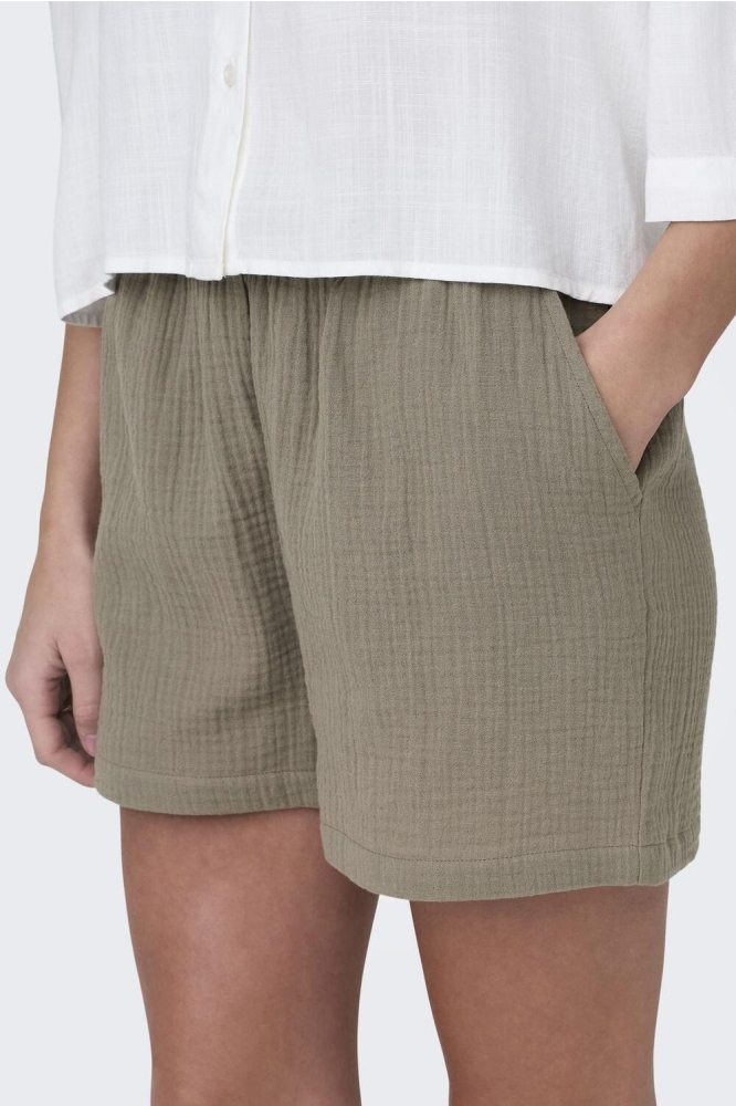 Jacqueline de Yong taupe dames korte broek | Close up