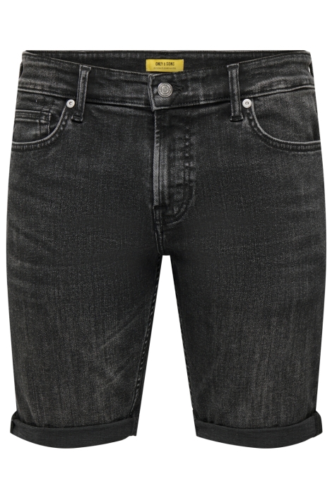Only & Sons zwarte heren korte broek | Vooraanzicht