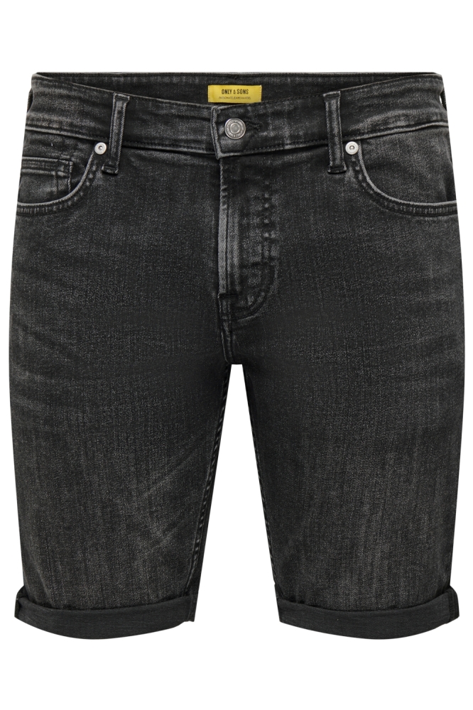 Only & Sons zwarte heren korte broek | Vooraanzicht