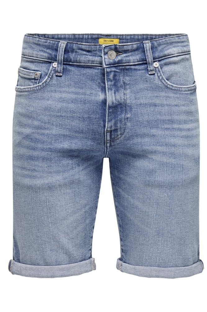 Only & Sons blauwe heren korte broek | Vooraanzicht