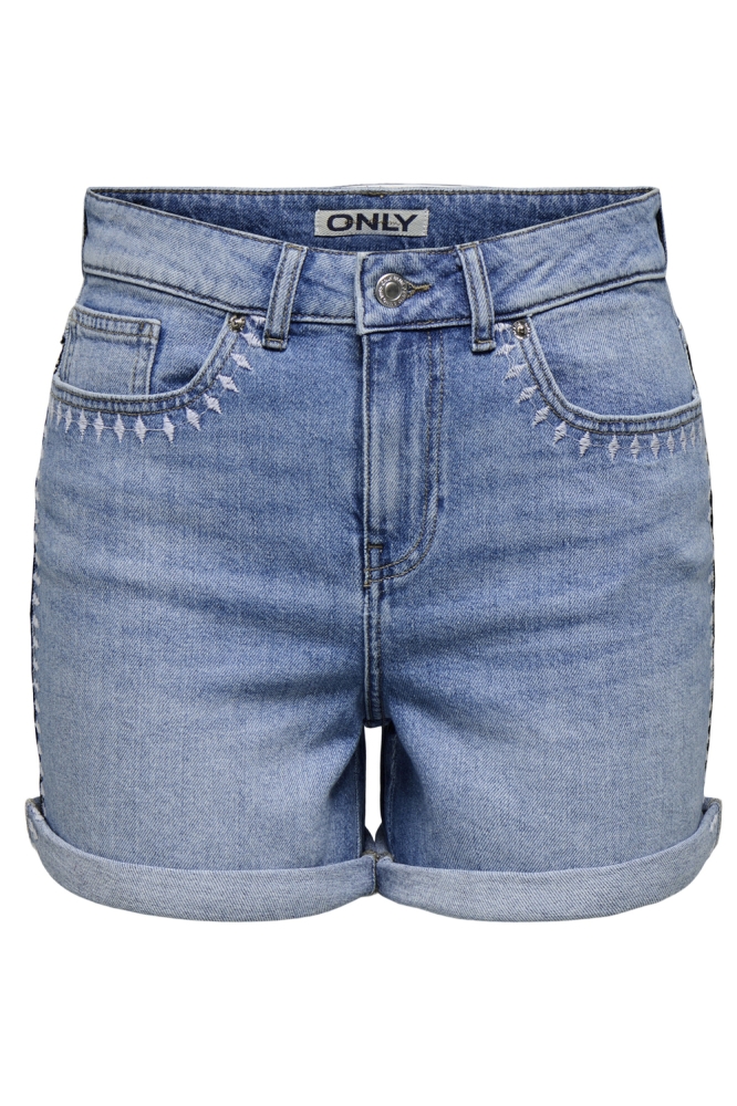 Only blauwe dames korte broek | Vooraanzicht