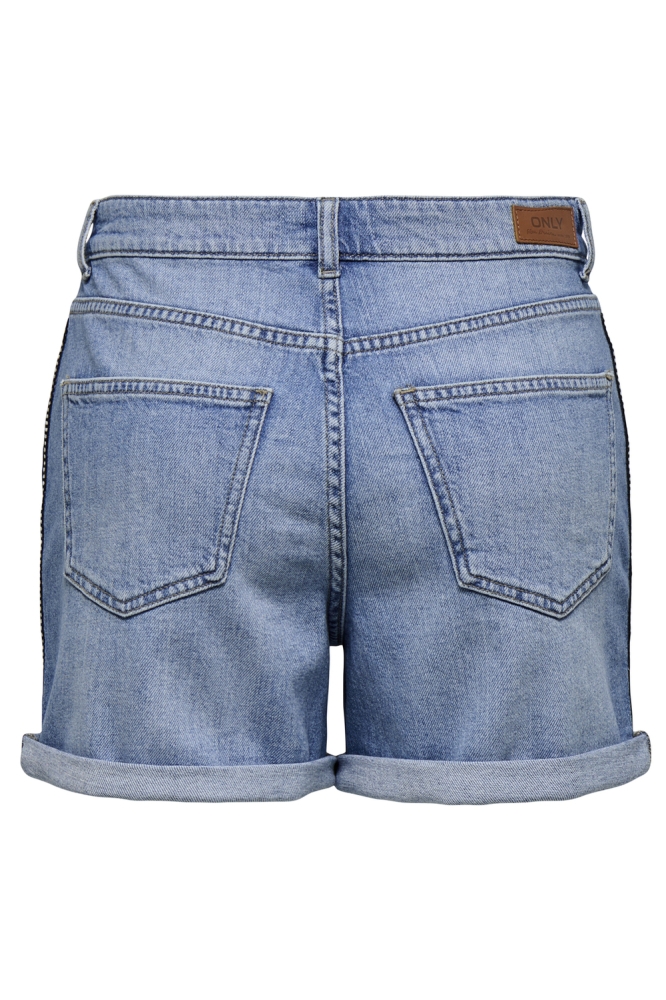 Only blauwe dames korte broek | Achteraanzicht