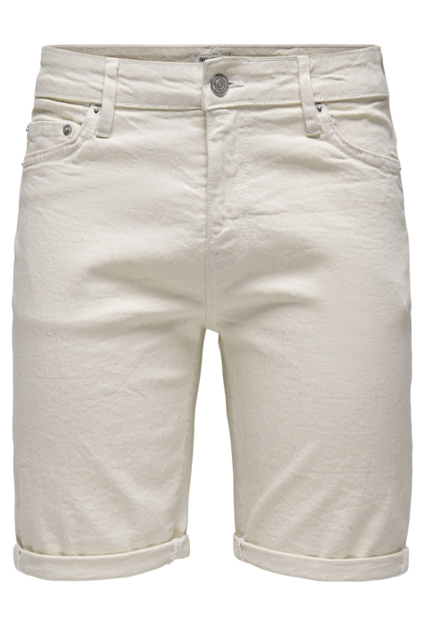 Only & Sons ecru heren korte broek | Vooraanzicht