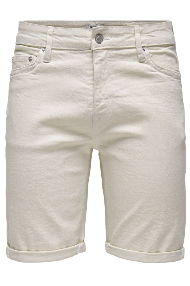 Only & Sons ecru heren korte broek | Vooraanzicht