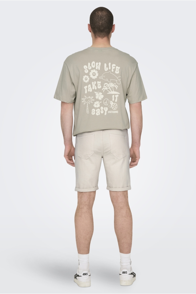 Only & Sons ecru heren korte broek | Model