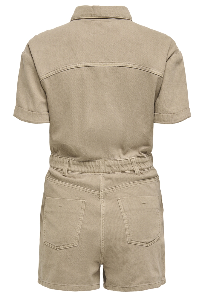 Only beige dames jumpsuit | Achteraanzicht