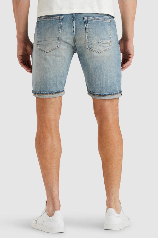 Cast Iron blauwe heren korte broek | Model achteraanzicht