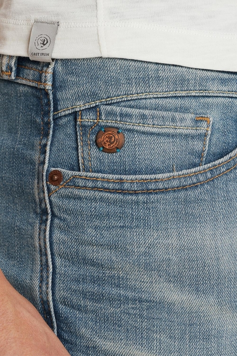 Cast Iron blauwe heren korte broek | Close up