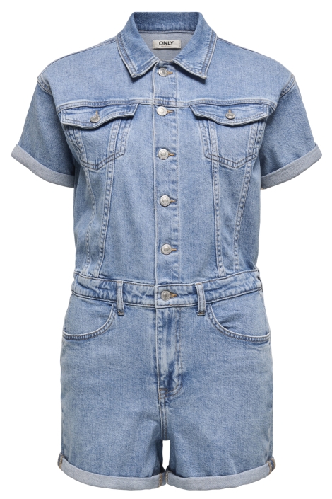 Only blauwe dames jumpsuit | Vooraanzicht