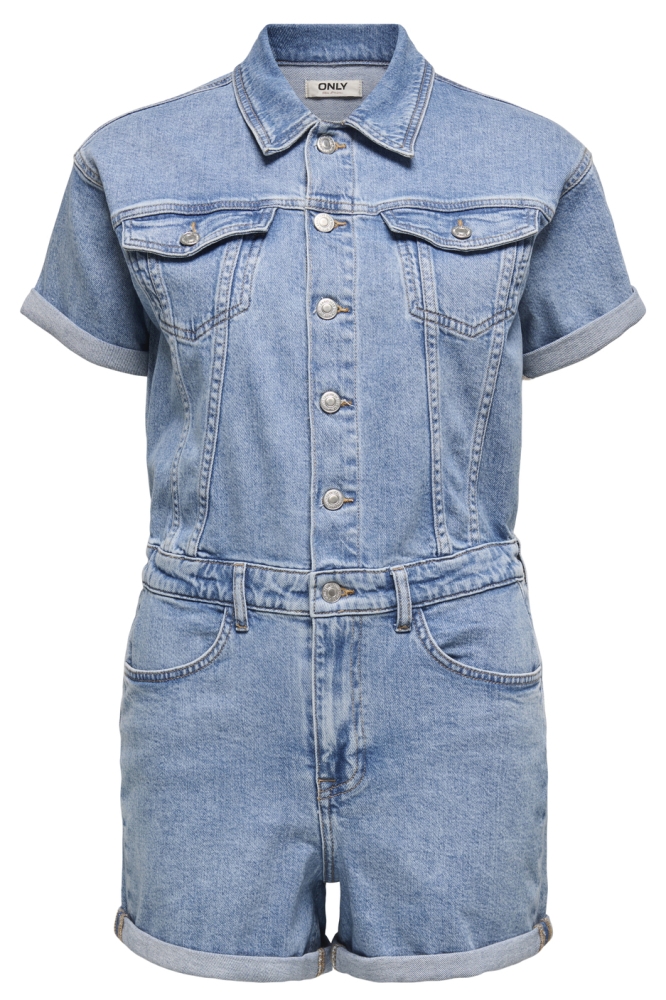 Only blauwe dames jumpsuit | Vooraanzicht