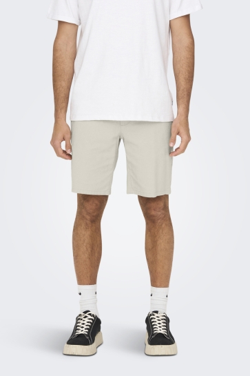Only & Sons Broek ONSMARK 0011 COTTON LINEN SHORTS NOOS 22024940 SILVER LINING