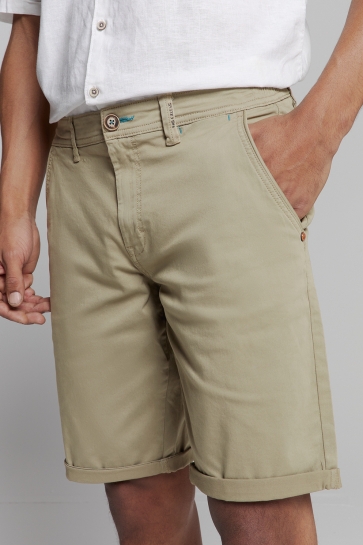 NO-EXCESS short chino garment dyed twill stre Groen