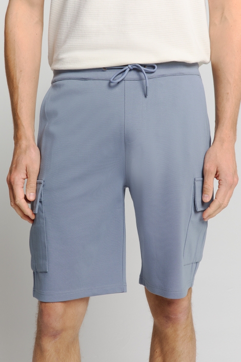 NO-EXCESS blauwe heren korte broek | Model vooraanzicht