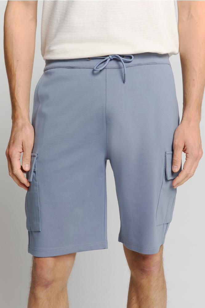 NO-EXCESS blauwe heren korte broek | Model vooraanzicht