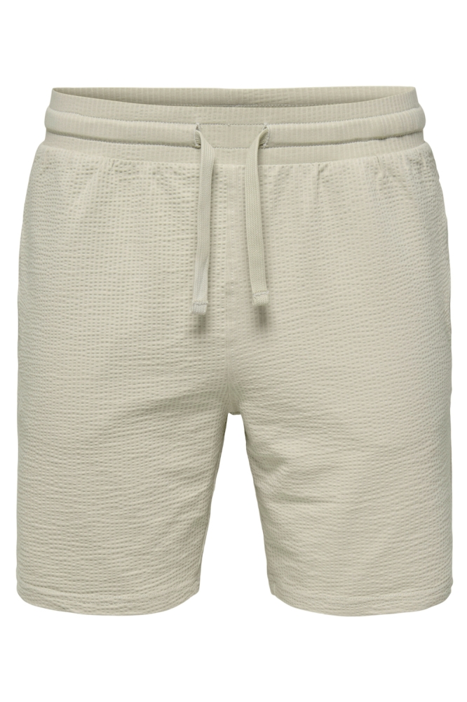 Only & Sons beige heren korte broek | Vooraanzicht