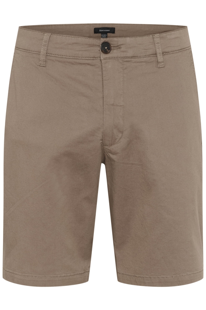 Matinique taupe heren korte broek | Vooraanzicht
