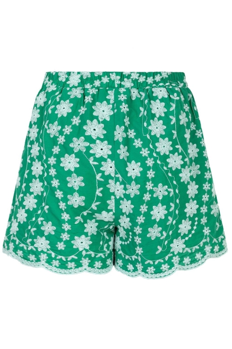 Ydence groene dames korte broek | Vooraanzicht