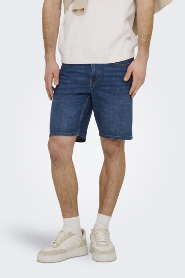 Only & Sons onsweft box pim dnm shorts vd Blauw