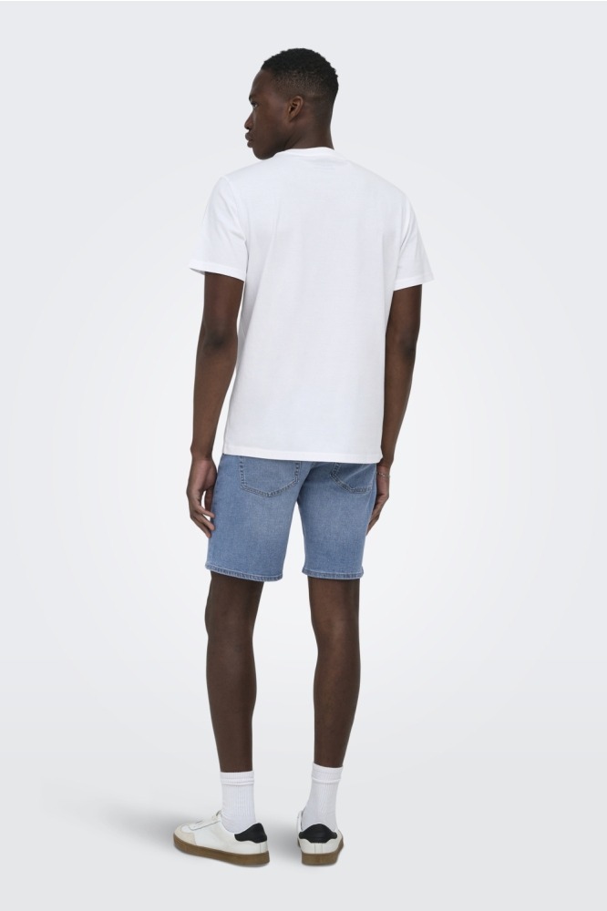 Only & Sons blauwe heren korte broek | Model achteraanzicht