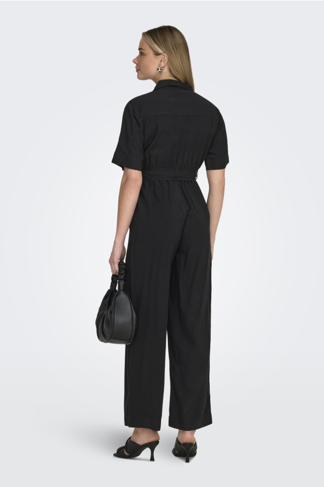 Only zwarte dames jumpsuit | Model achteraanzicht