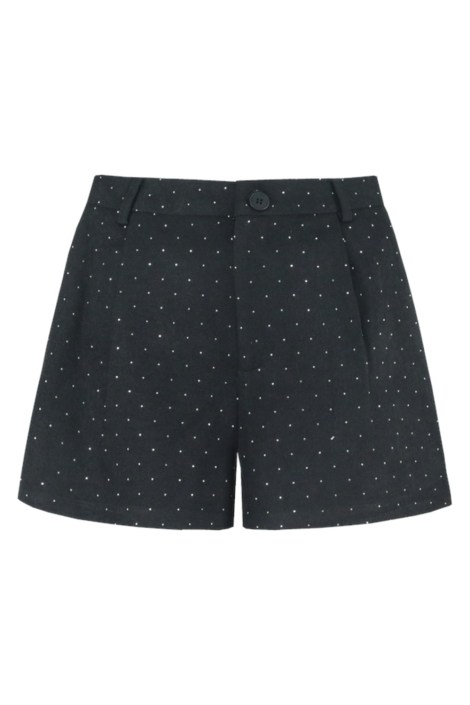 Fluresk zwarte dames korte broek | Vooraanzicht