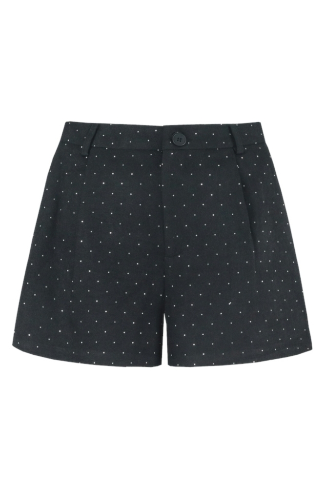 Fluresk zwarte dames korte broek | Vooraanzicht