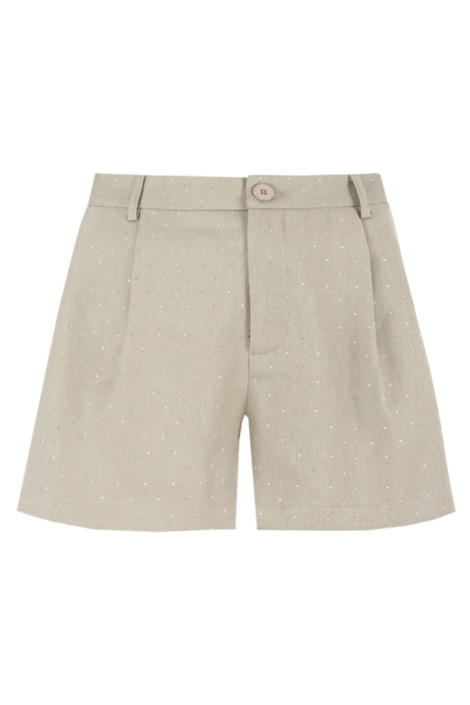 Fluresk taupe dames korte broek | Vooraanzicht