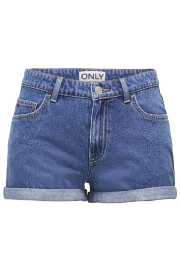 Only Korte broek ONLFINNA HW FOLD UP DNM SHORTS AKM 15370697 MEDIUM BLUE DENIM