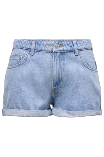 Only Korte broek ONLFINNA HW FOLD UP DNM SHORTS AKM 15370697 LIGHT BLUE DENIM