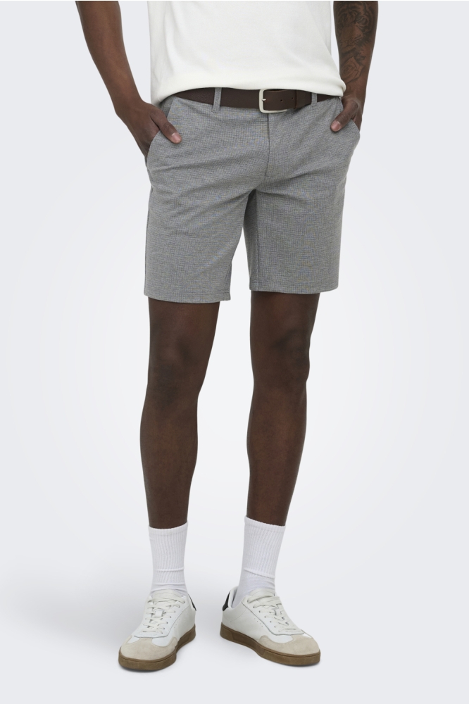 Only & Sons grijze heren korte broek | Model vooraanzicht