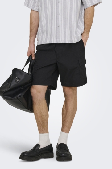 Only & Sons Broek ONSKAL CARGO 0287 SHORTS 22033342 Jet Black