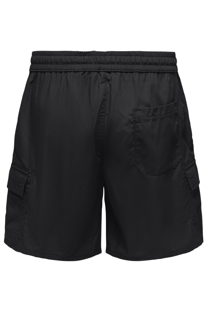 Only & Sons zwarte heren korte broek | Achteraanzicht