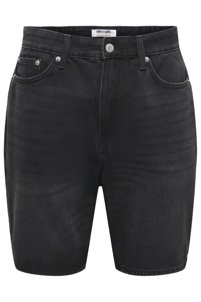 Only & Sons zwarte heren korte broek | Vooraanzicht