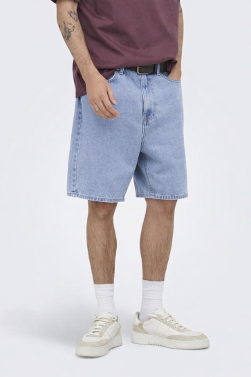 Only & Sons Broek ONSFADE PIM DNM SHORTS BOX 22036681 Light Blue Denim