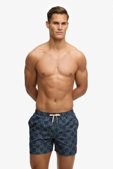 Superdry Broek PREMIUM PRINTED 15 SWIM SHORT M3010262A KMN SASHIKO ATLANTIC NAVY