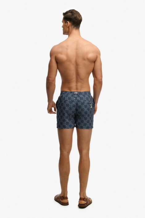 Superdry blauwe heren korte broek | Model achteraanzicht