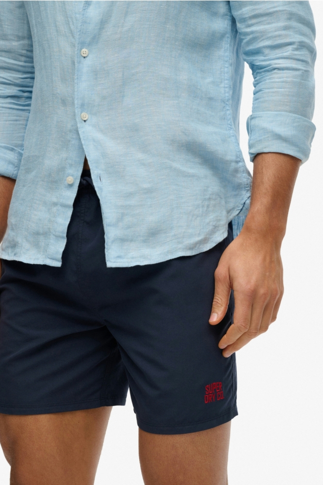Superdry blauwe heren korte broek | Close up
