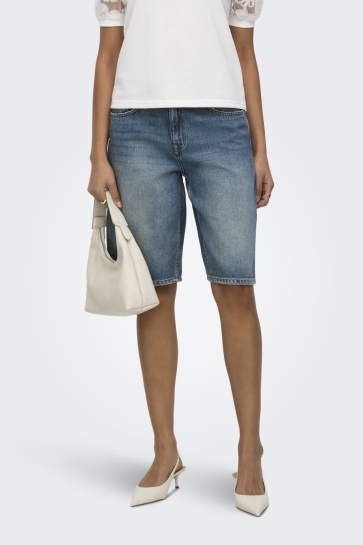 Jacqueline de Yong Korte broek JDYLINA MW BERMUDA SHORTS DNM 15370643 MEDIUM BLUE