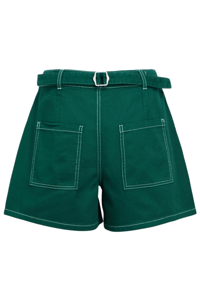 Object groene dames korte broek | Achteraanzicht