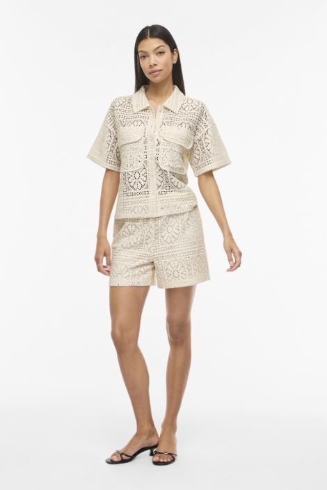 Vila beige dames korte broek | Model