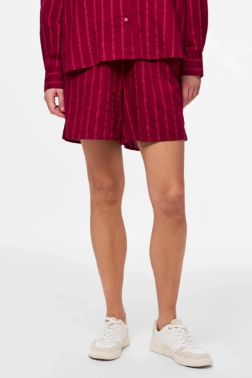 Pieces Korte broek PCBOVIE HW SHORTS WVN 17163109 Raspberry Radia/Stripes